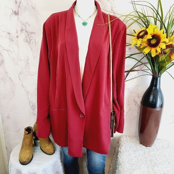 NWT ASOS Curve size 24 Bordeaux blazer - Picture 2 of 8